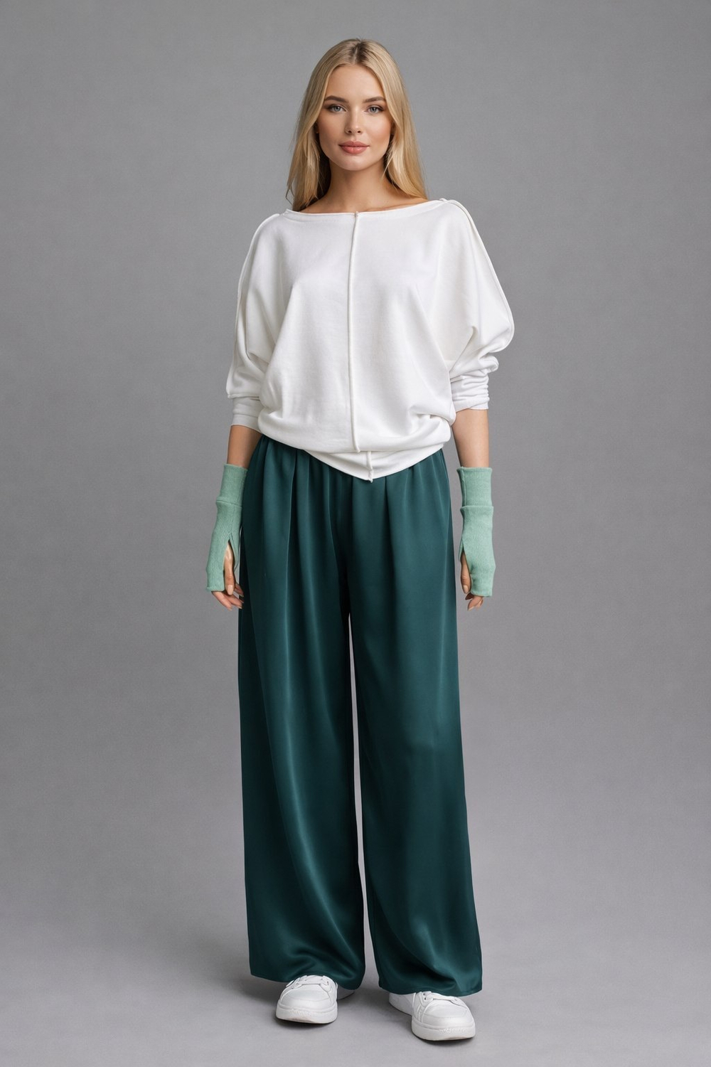 Палаццо / дубайский шелк изумруд