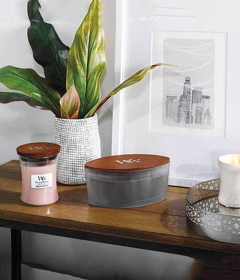 Ваниль и морская соль, ароматическая свеча, WoodWick