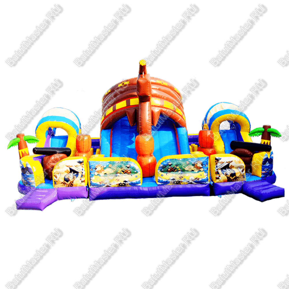Коммерческий надувной батут "Искатели сокровищ" 11*10*57 м