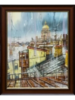 Картина маслом Питерские крыши. Исаакиевский собор Юмадилов