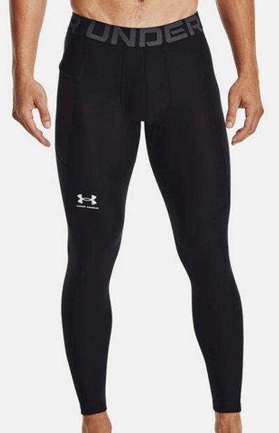 Мужские штаны теннисные Under Armour Men's HeatGear Leggings - black/white