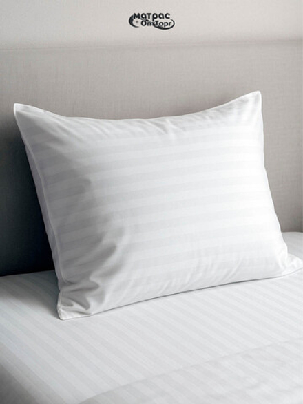 Подушка лебяжий пух Отельная (сатин страйп 100% хлопок)