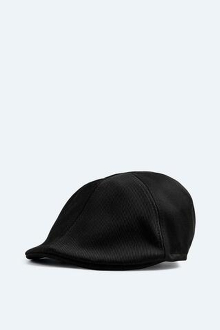 ZARA ПЛОСКАЯ КЕПКА ИЗ РЕЛЬЕФНОЙ ТКАНИ, ЧЕРНЫЙ