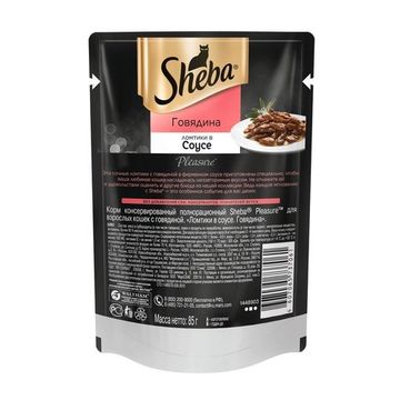 Sheba пауч говядина ломтики в соусе 85 гр