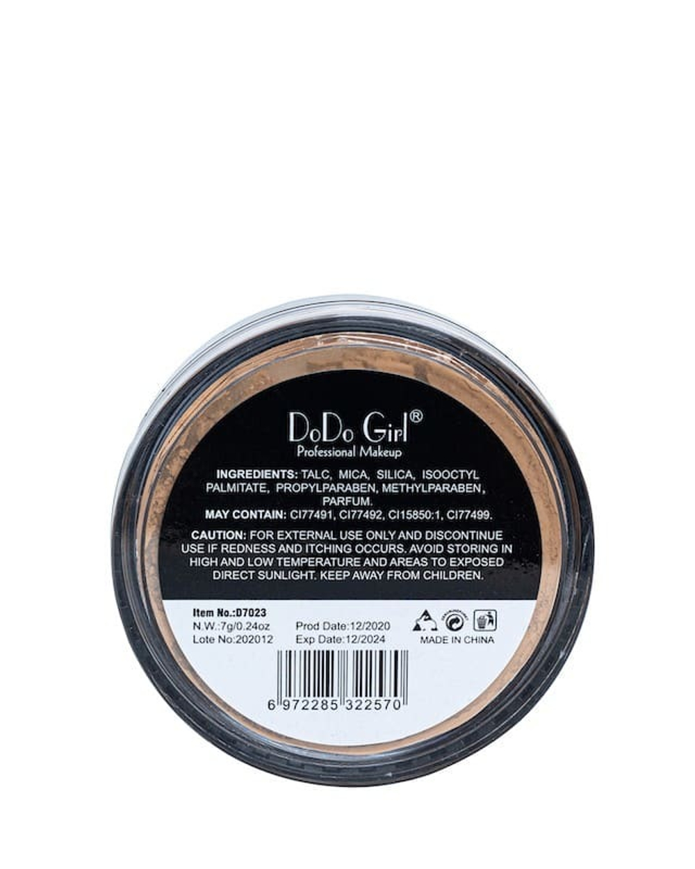 Пудра DoDo Girl Loose Powder минеральная рассыпчатая матовый финиш SPF15 тон 03, 7 г