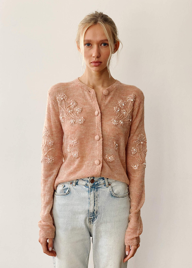 Кардиган из шерсти с вышивкой