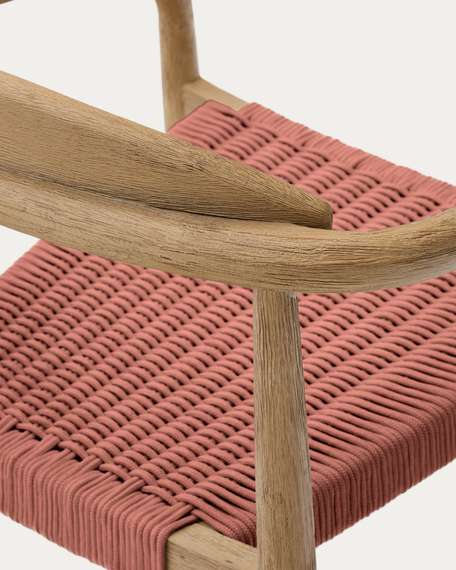 Стул Glynis массив эвкалипта с розовым сиденьем