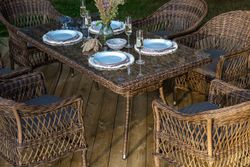 "Амароне" обеденная группа из искусственного ротанга на 6 персон, цвет коричневый