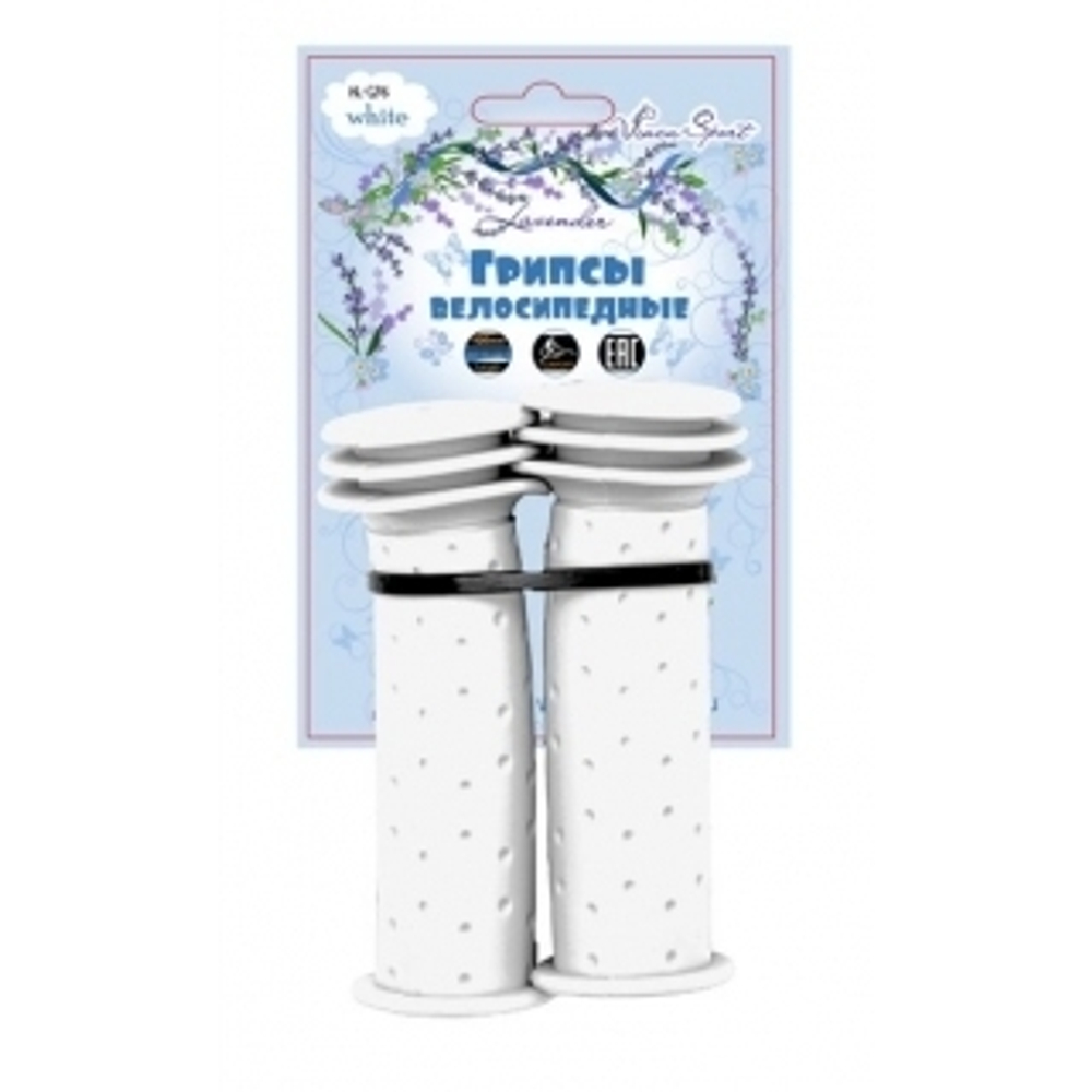 Грипсы детские, резиновые, длина 102мм, цвет белый, инд.уп.Vinca Sport H-G 96 white