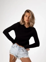 Лонгслив женский черный