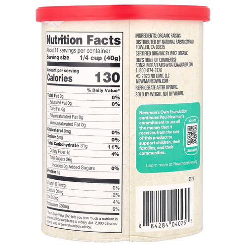 Newman's Own Organics, изюм, сушеный на солнце, 425 г (15 унций)