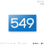 Номер на дверь 549, табличка на дверь для офиса, квартиры, кабинета, аудитории, склада, голубая 120х70 мм, Айдентика Технолоджи