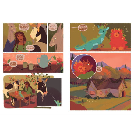 Комикс Гобелен чайных дракончиков