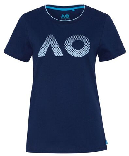 Женская теннисная футболка Australian Open T-Shirt AO Textured Logo - небесный