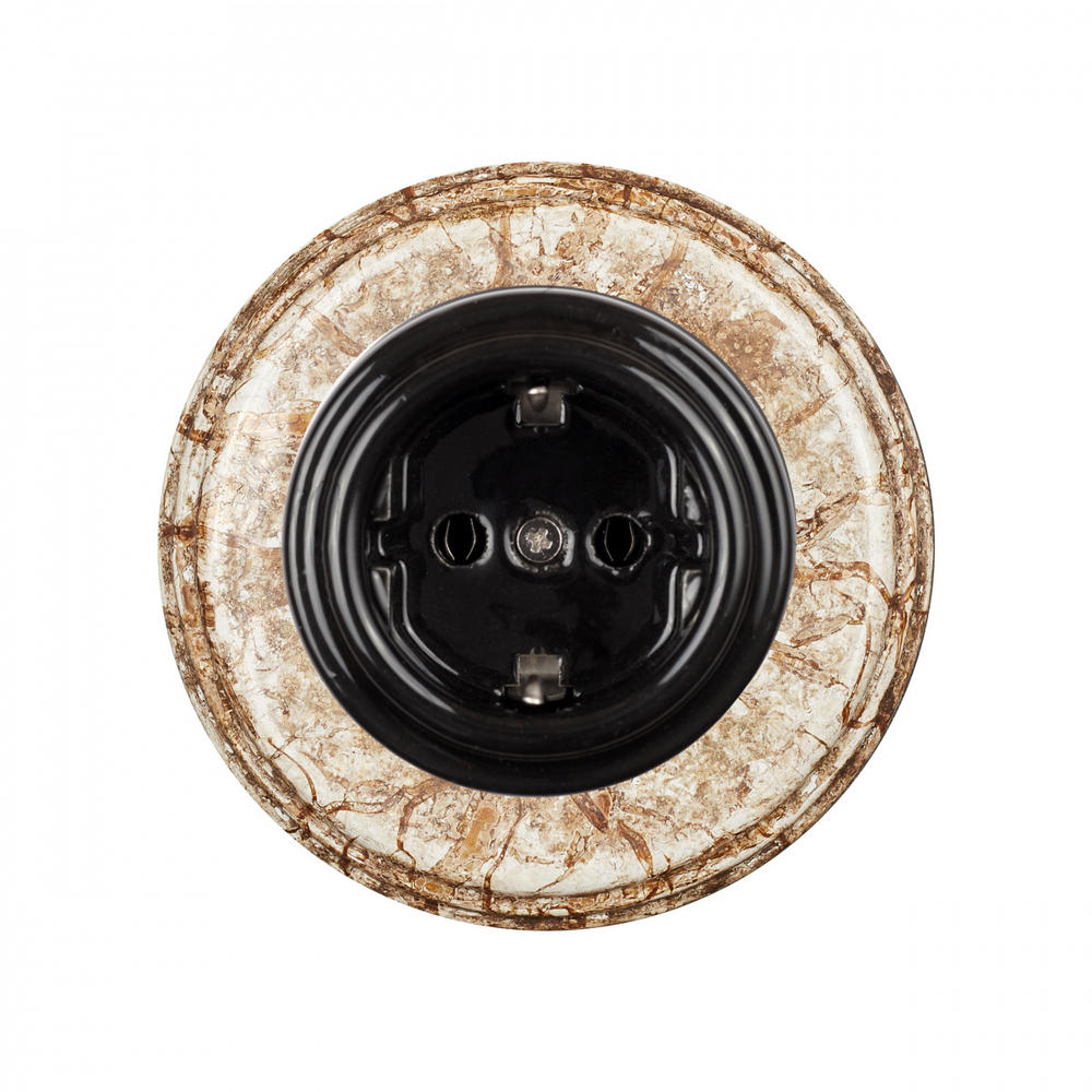 Розетка с З.К., керамика, цвет черный B1-101-03