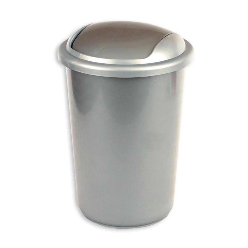 Ведро-контейнер для мусора (урна) Uniplast, 12л, качающаяся крышка, пластик, серое