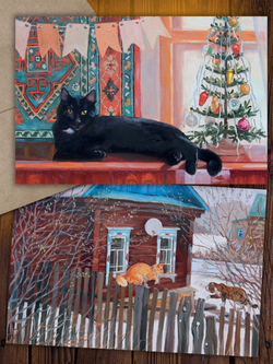 Кошки и окошки №3. 10 открыток