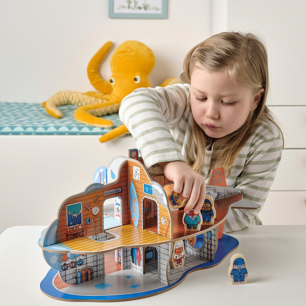 Игровой набор IKEA BLAVINGAD (БЛОВИНГАД), Подводная лодка, 11 шт