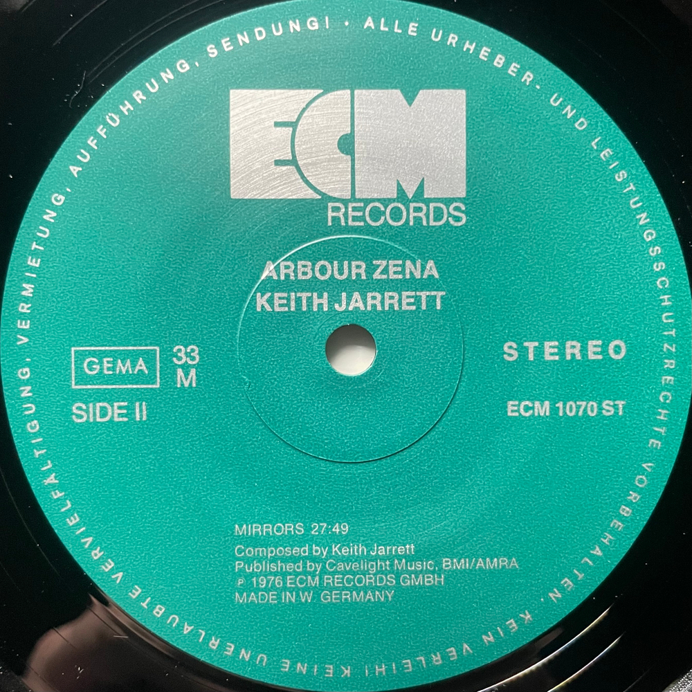 Keith Jarrett ‎– Arbour Zena (Германия 1976г.) ECM