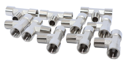 KraftWell KRW-TT14FMF-10 Тройник резьбовой Т-образный F1/4" - M1/4" - F1/4", 10 шт