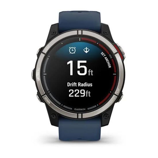 Умные часы Garmin Quatix 7 Sapphire титановый с синим силиконовым ремешком