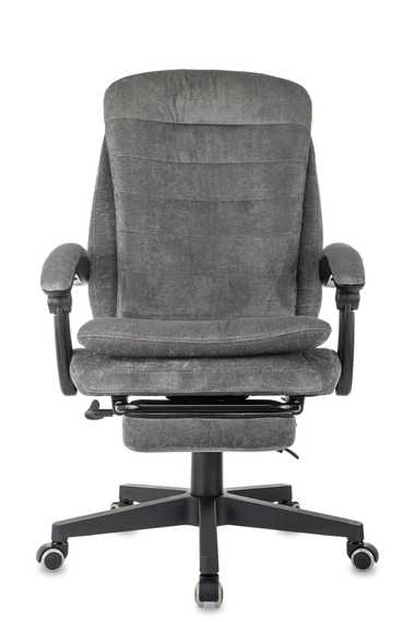 Кресло руководителя Бюрократ T-9950MSG-F Fabric серый Light-19 крестов. пластик подст.для ног