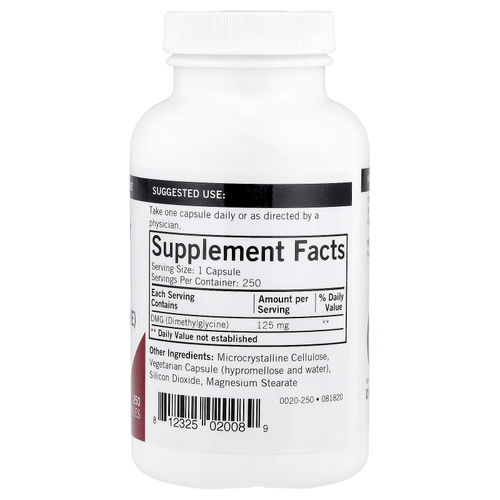 Kirkman Labs, DMG, 125 мг, 250 капсул