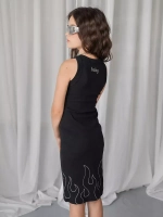 Летнее черное платье в сад для девочки