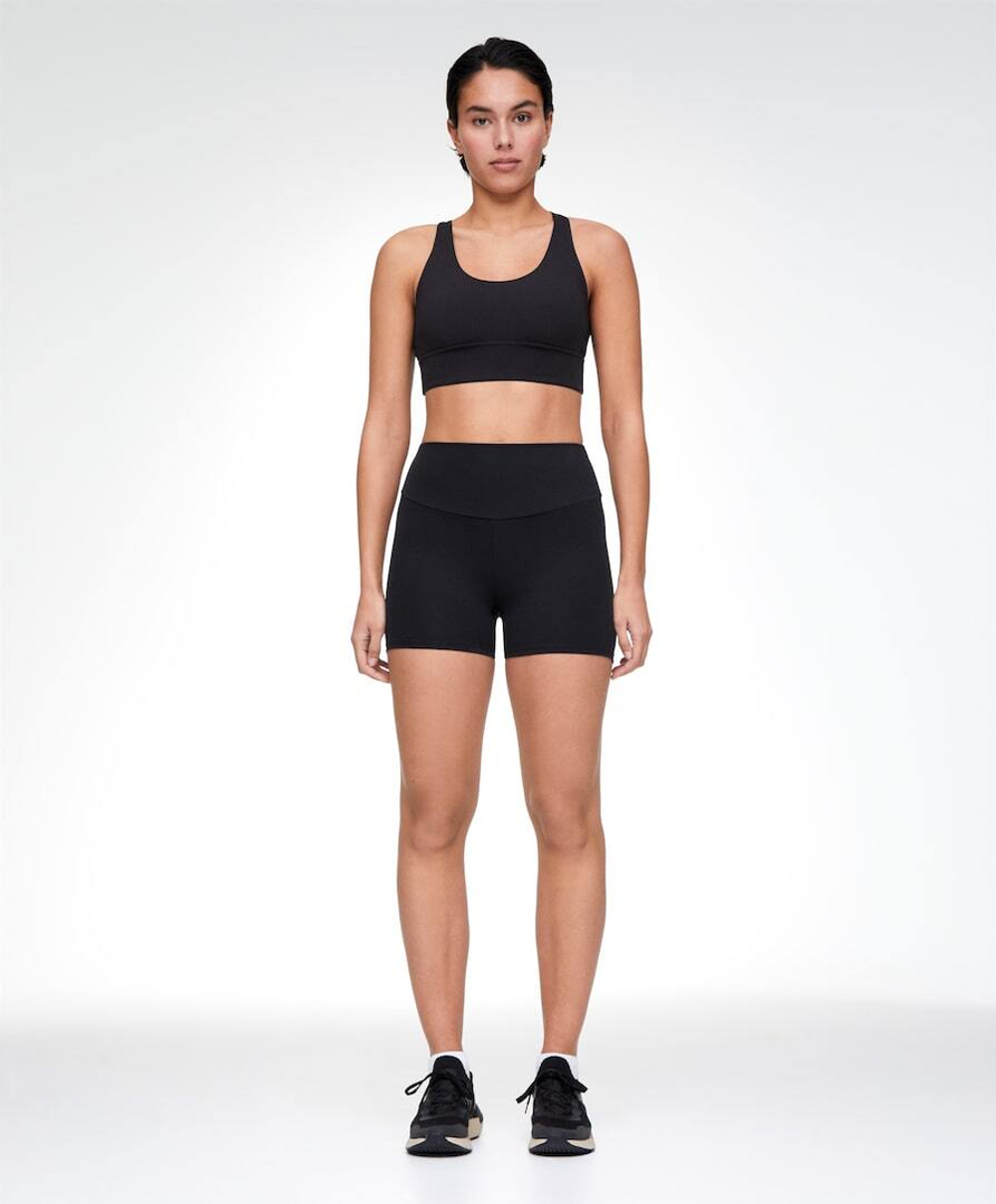 OYSHO Велосипедки Hot Pants Comfortlux с высокой посадкой длиной 10 см, черный