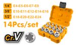 Набор торцевых головок 14 шт E-профиль INGCO HKTETS0114 INDUSTRIAL