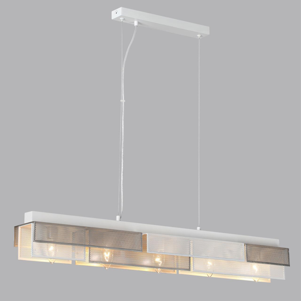 8006/5A MODERNI LN25 164 белый/никель, белый металл/металл Подвесной светильник Е14 5*40W 220V DANA