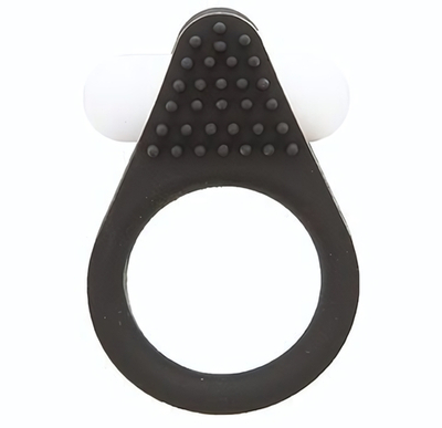 Чёрное эрекционное кольцо LIT-UP SILICONE STIMU RING 1 BLACK (Цвет: черный)