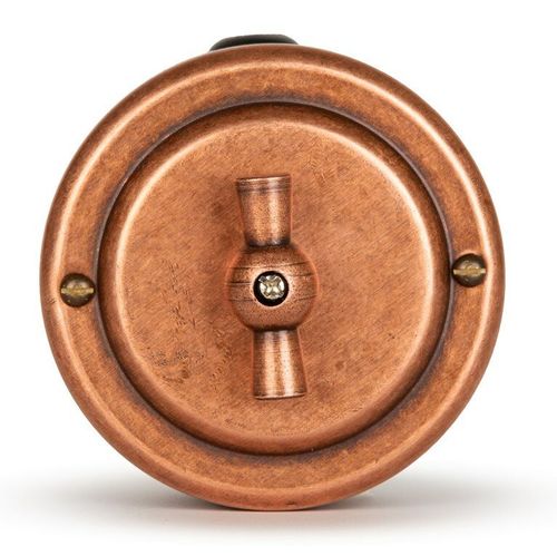 Переключатель ретро поворотный 1 кл. "Старая Медь" VINTAGE-BRASS 30101-3 / 1 Группа света, проходной