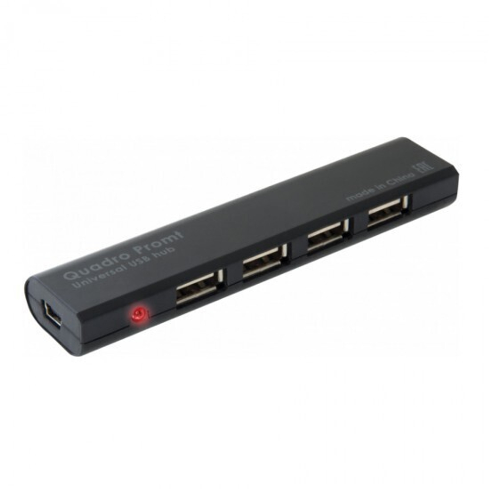 USB разветвитель 4 порта Defender Quadro Promt, 010309 Черный