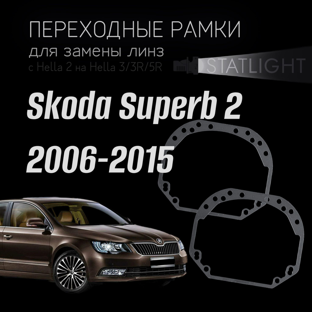 Переходные рамки для замены линз на Skoda Superb 2 2006-2015