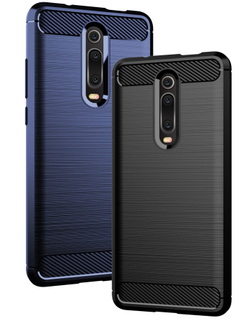 Чехол для Xiaomi Mi 9T (9T Pro, Redmi K20, K20 Pro,K20 Pro Premium) цвет Blue (синий), серия Carbon от Caseport