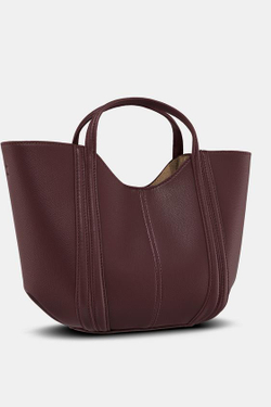 ZARA НЕБОЛЬШАЯ СУМКА С ДЕКОРАТИВНОЙ СТРОЧКОЙ, БОРДОВО-КРАСНЫЙ