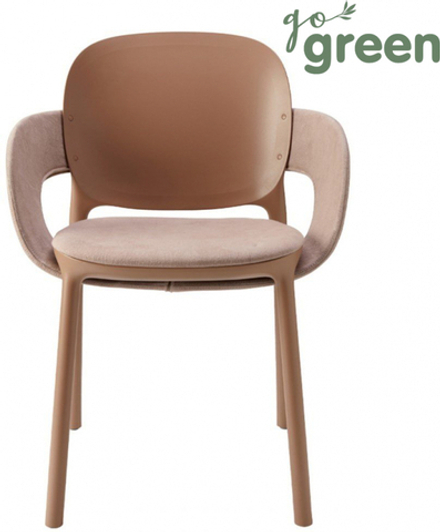 Кресло пластиковое с обивкой Scab Design Hug, карамельный