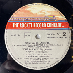Винтажная виниловая пластинка LP Elton John The Fox (Испания 1981)