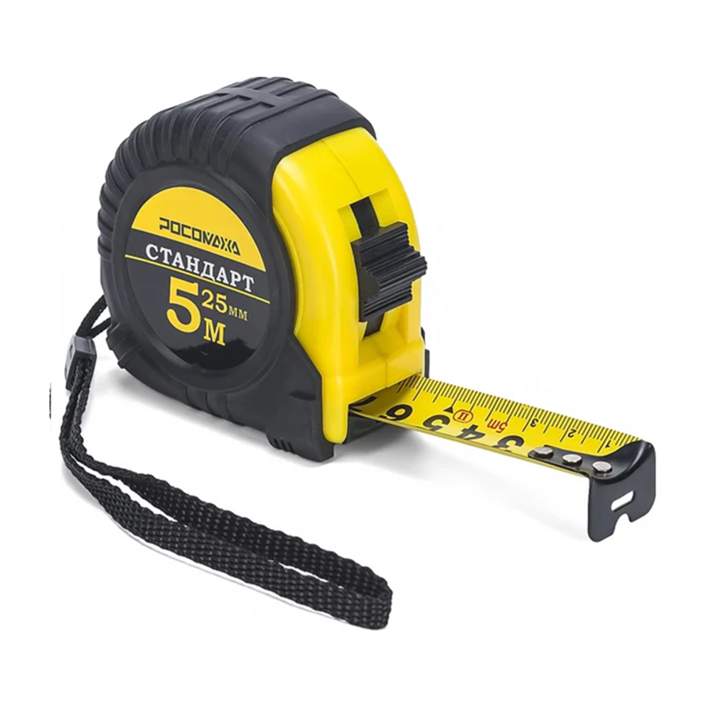 Рулетка в обр.корпусе СТАНДАРТ (5,0 м; 25 мм) "РОСОМАХА" (601525)