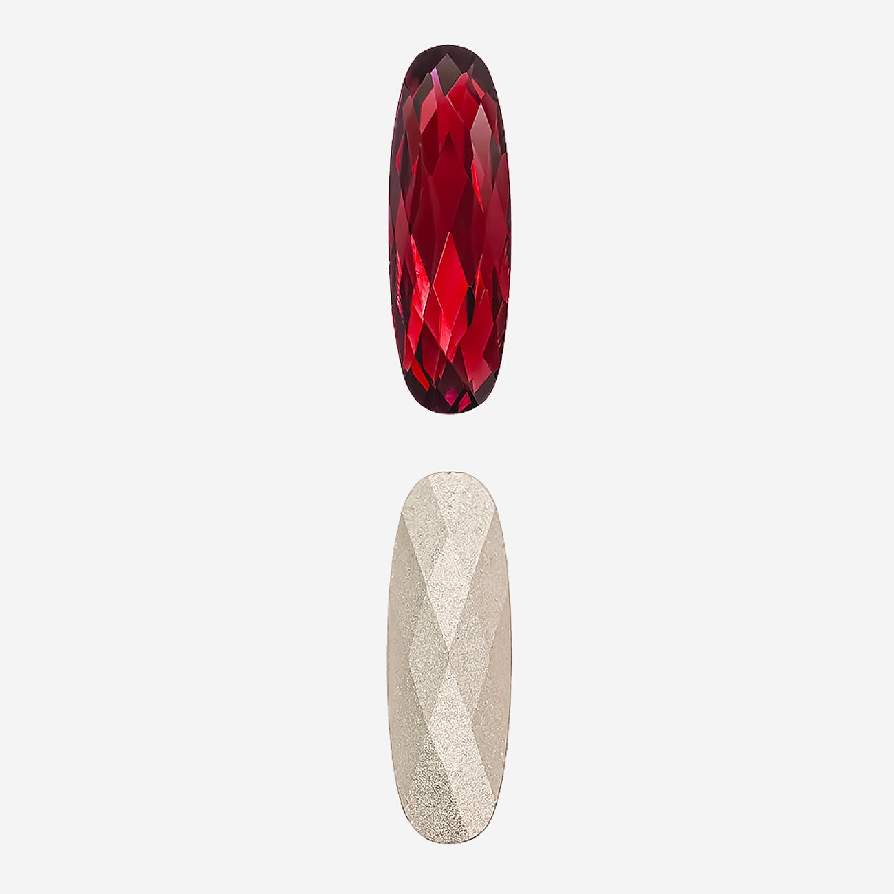 Кристалл Длинный Овал (Long Classical Oval), оттенок "Сиам"/"Siam", 21*7мм