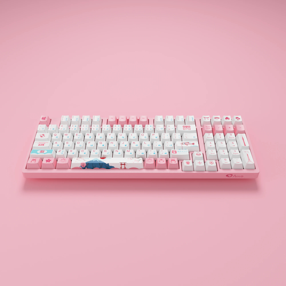 AKKO 3098B Doraemon Macaron  3 Modes RGB Hot Swap  Akko CS Jelly blue Switch,Cherry profile keycap