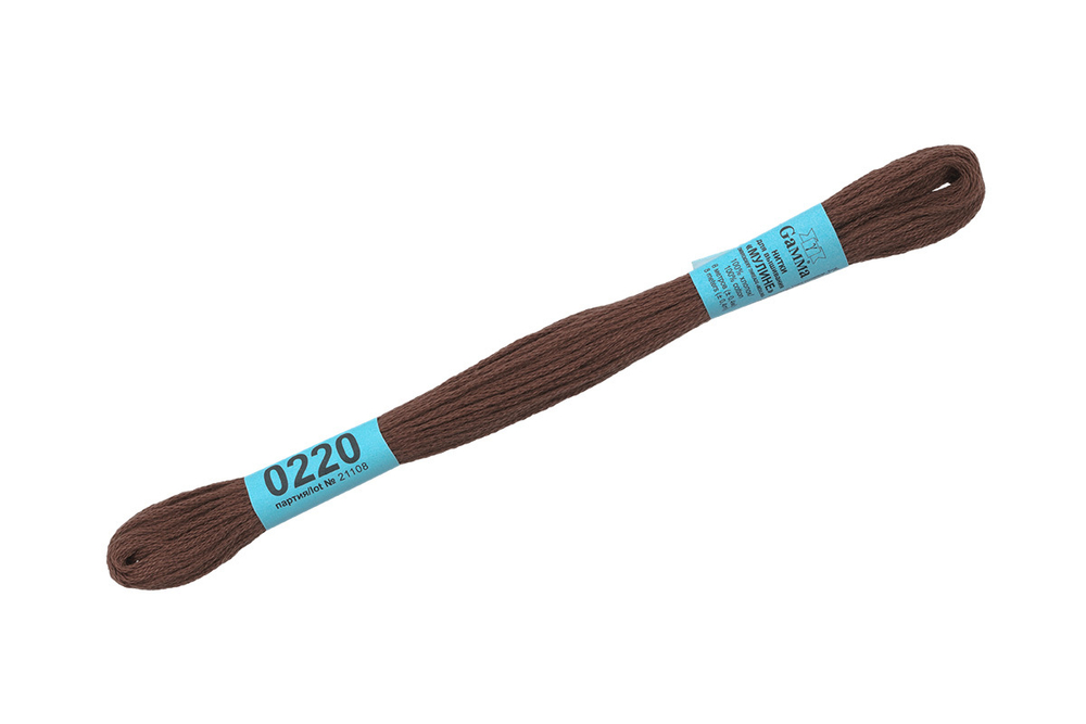 Мулине "Gamma" ,100% хлопок, 8 м, №0220