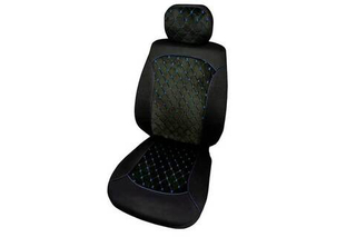 Чехлы на сидения Coolpart MAXIMAL ROMB - JJ-07-BLBLU - Велюр черный/шов синий A (5предм)