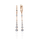 Серьги с фианитом из красного золота 585 пробы JA-S-1С114482