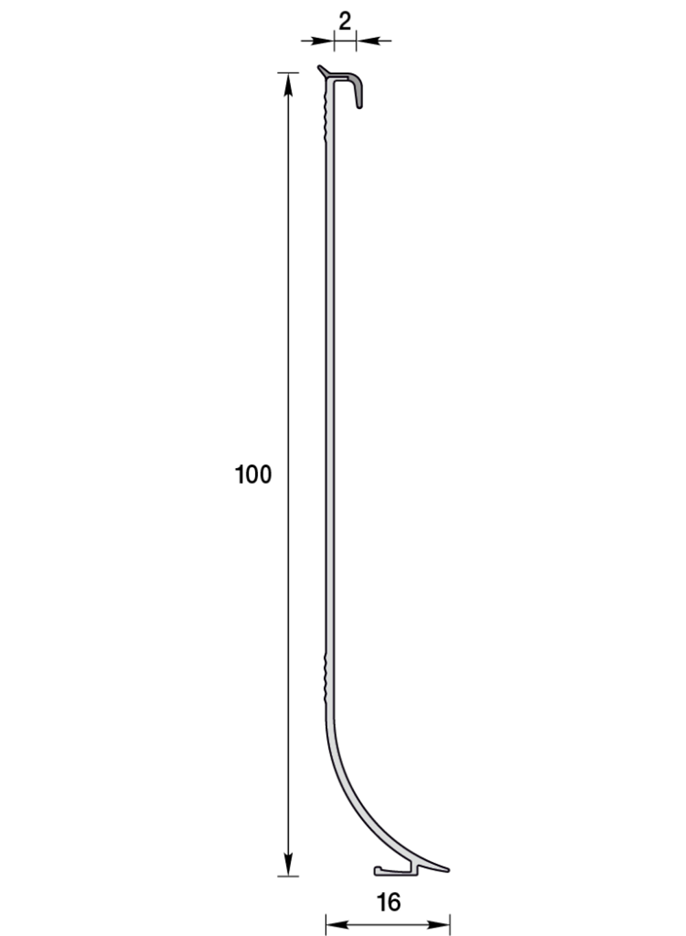 Плинтус для линолеума Идеал 002 Светло-серый 2200 мм