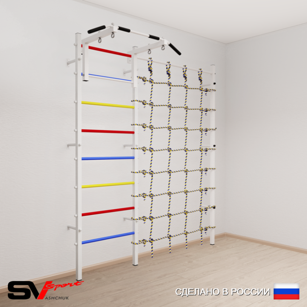 Шведская стенка Sv Sport 5010 (Турник стандарт/Канатный лаз)