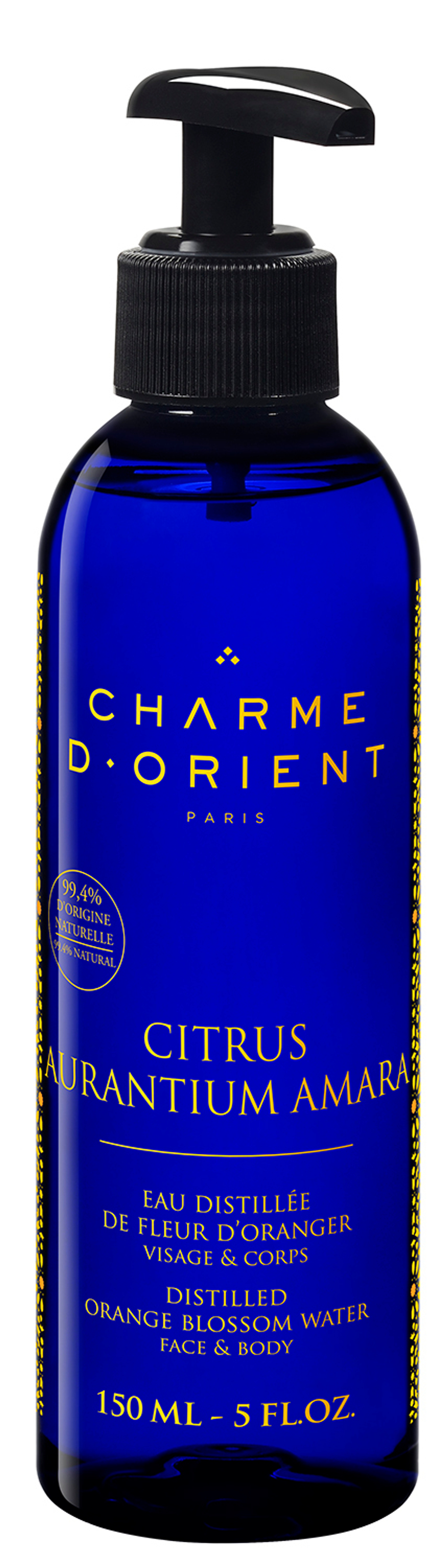 CHARME D'ORIENT Вода цветочная из цветков апельсинового дерева Eau distillée de Fleur d’Oranger - Distille 150 мл