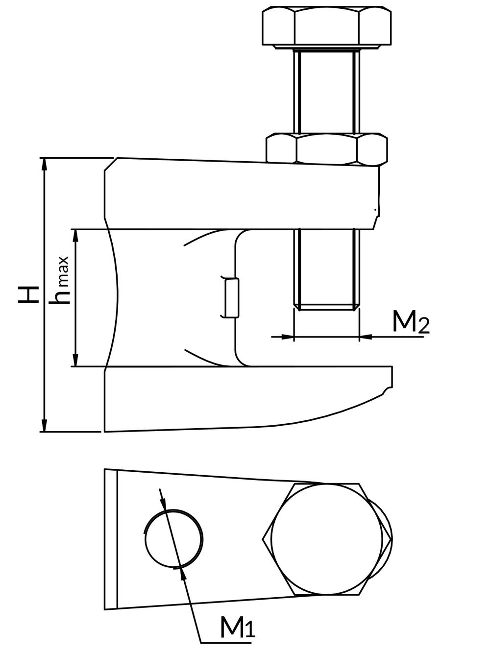 Струбцина ZSF М8/М10/М12
