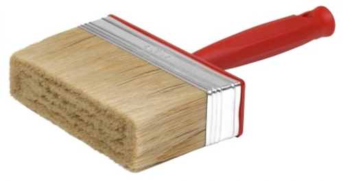 Макловица 40*140мм натуральная щетина нерж.обжим красная пласт.ручка